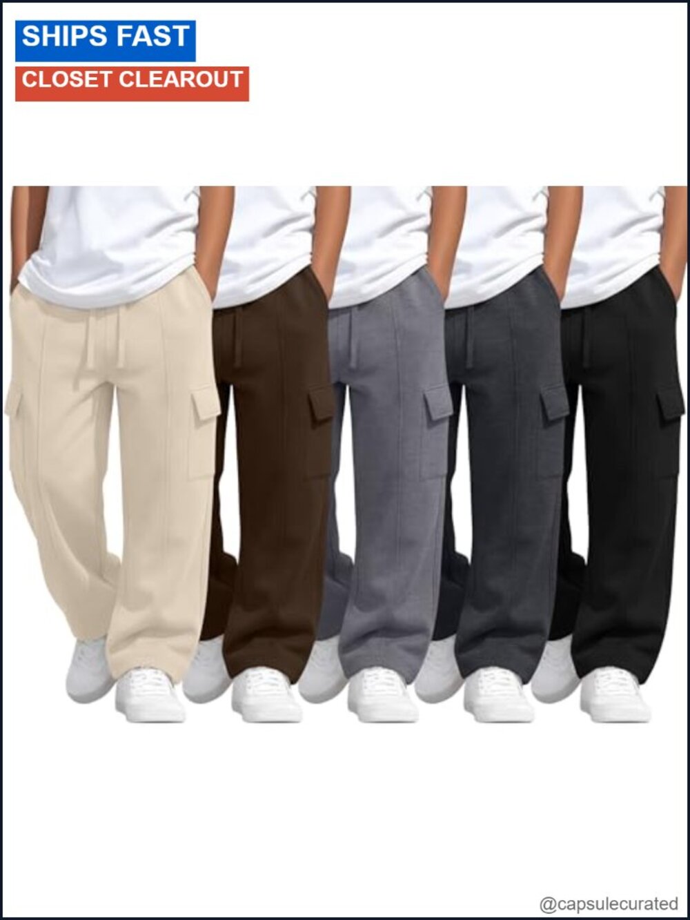 Oakgarden Boys Cargo Sweatpants Wide Leg School Pants